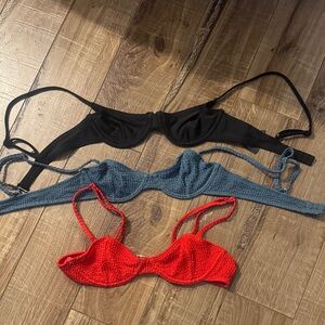 Elegant Women's Bikini Set - Black, Blue, and Red